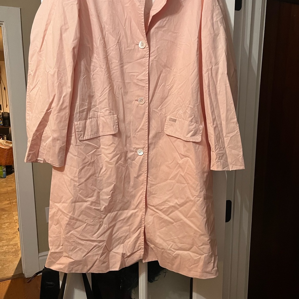 Faconnable Light Pink Single-Breasted Trench Coat